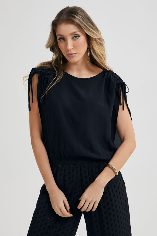 BLUSA SEDA DECOTE COM TOP