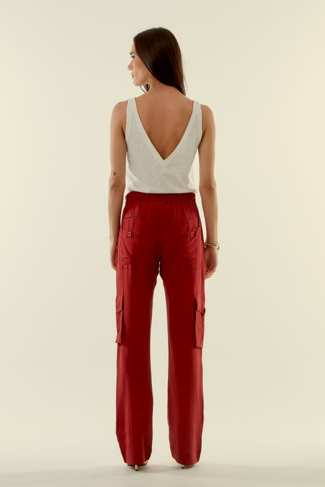 CALÇA CARGO SEDA