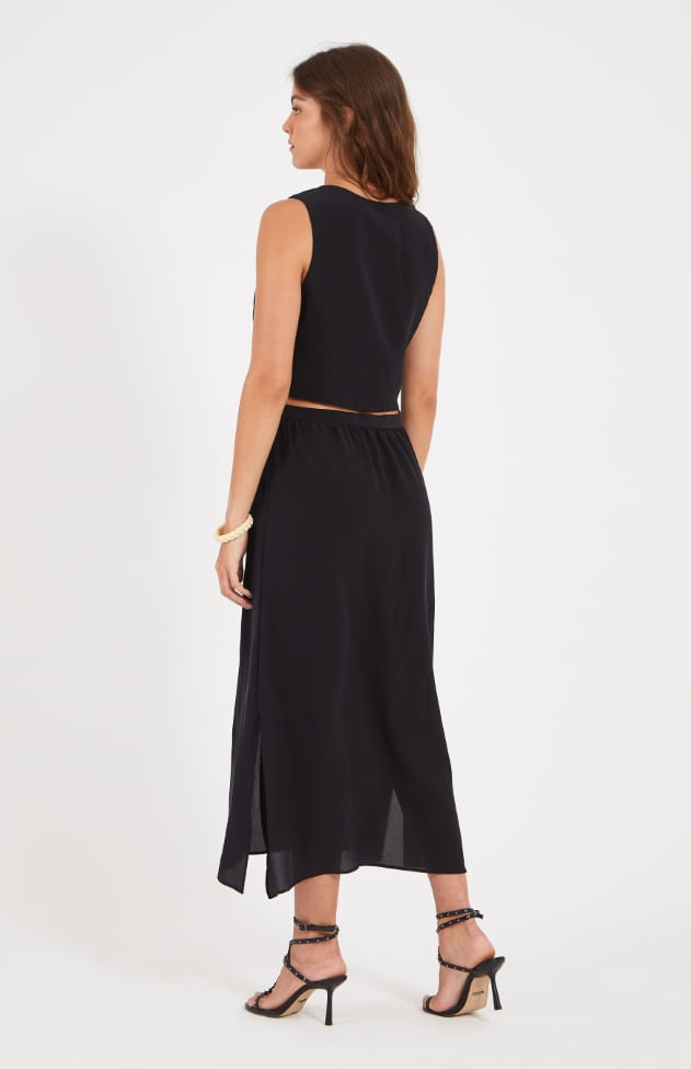 VESTIDO SEDA DECOTE AMARRAÇÃO