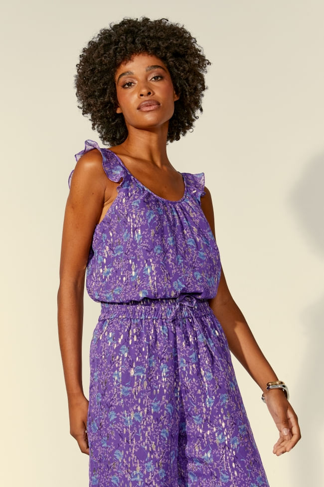 BLUSA BABADOS ESTAMPA SANDA LUREX