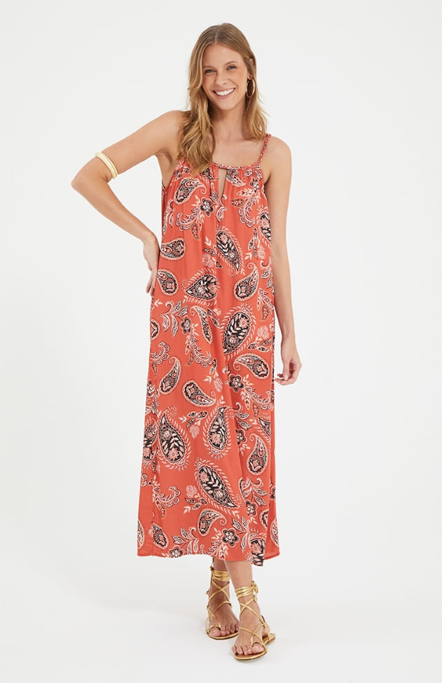 VESTIDO LONGO ESTAMPA UFFIZI