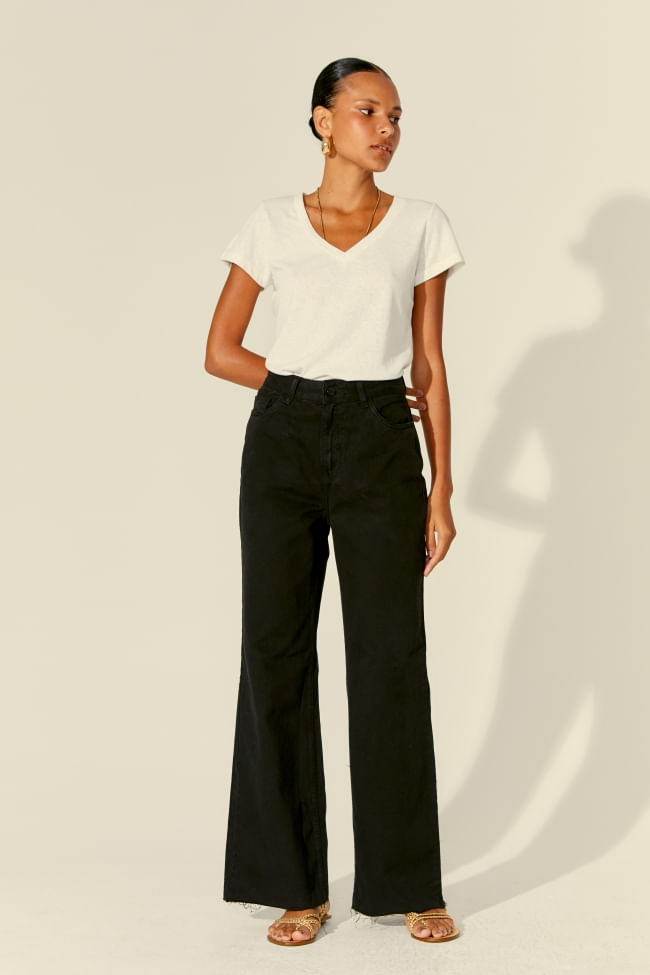 CALÇA RETA SARJA BLACK