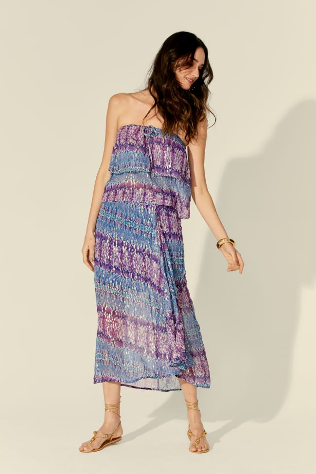 SAIA MIDI ESTAMPA ZINA LUREX