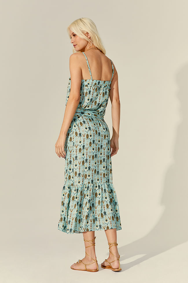 VESTIDO ESTAMPA NISA COM FAIXA