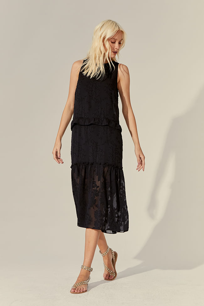 VESTIDO BABADOS JACQUARD BOTANIC