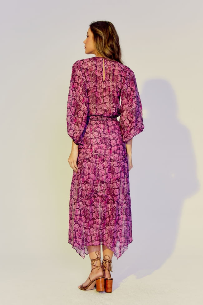 SAIA MIDI ESTAMPA DALI LUREX