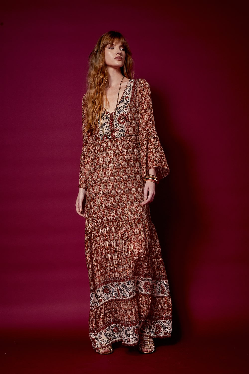 VESTIDO ESTAMPA MAJA LUREX