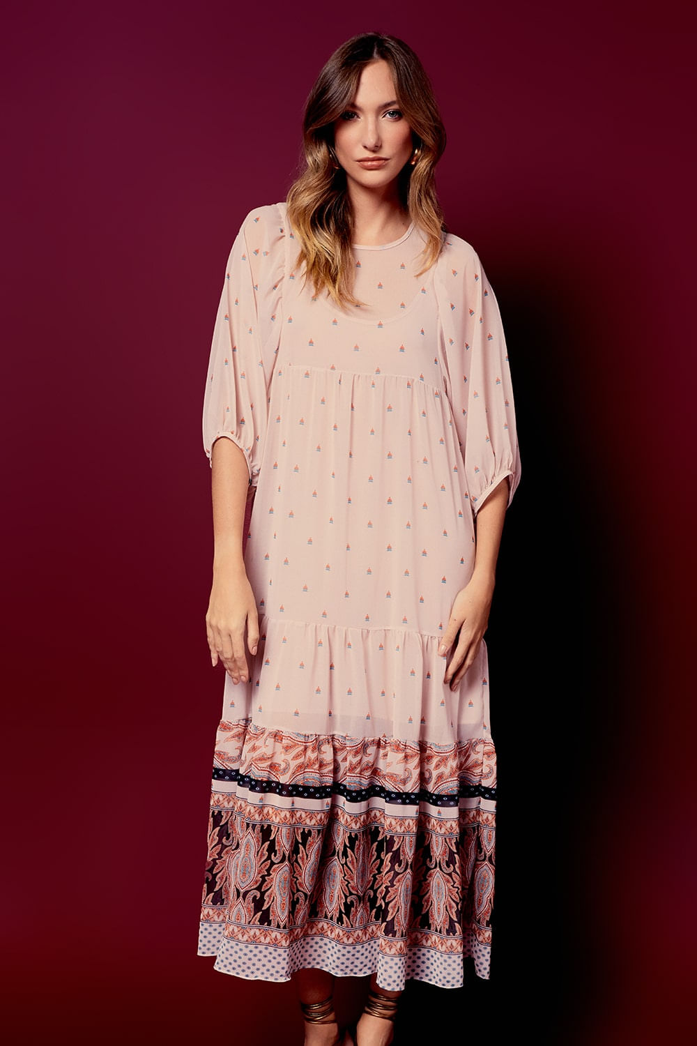 VESTIDO MIDI ESTAMPA SINA