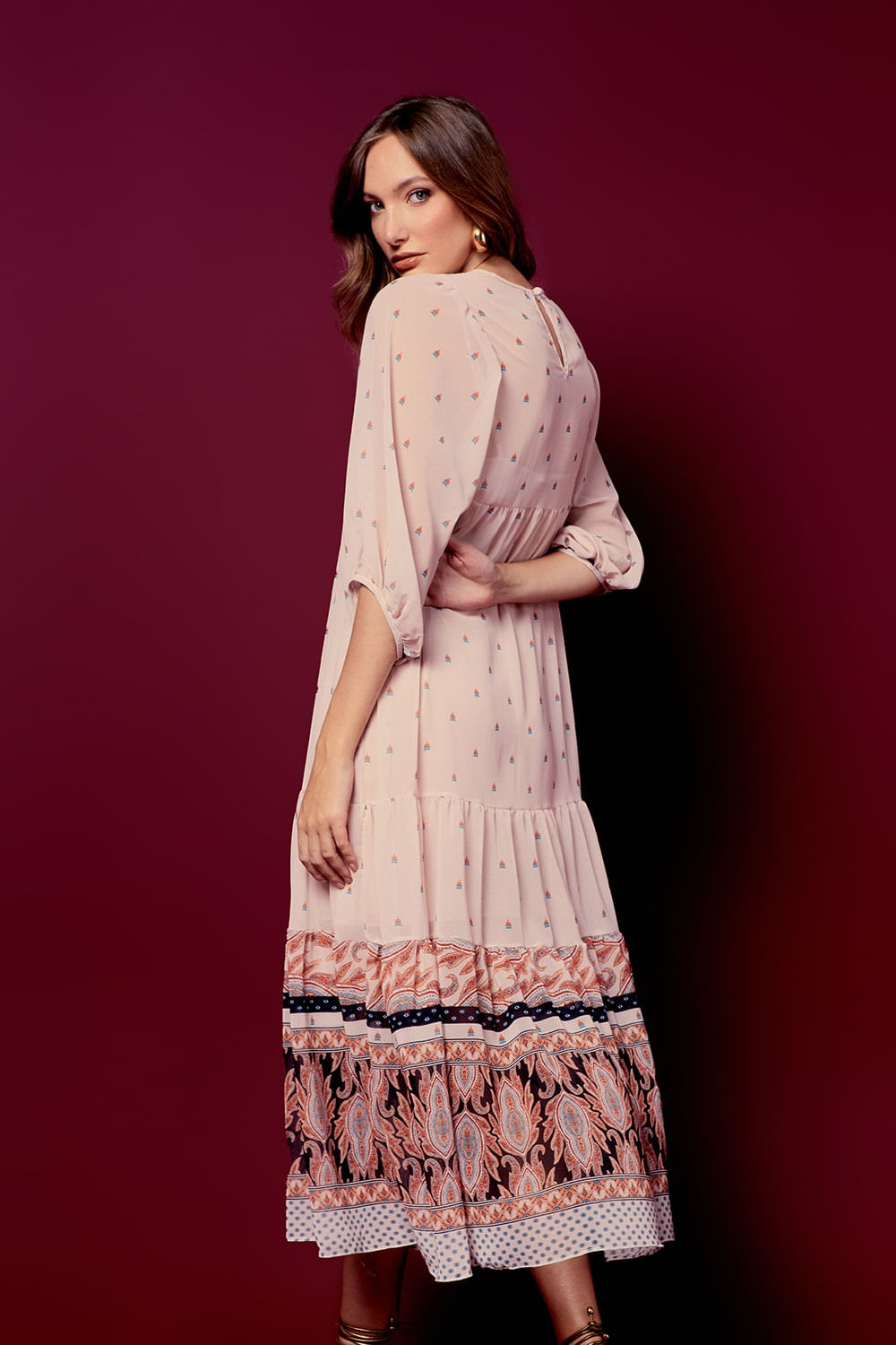 VESTIDO MIDI ESTAMPA SINA