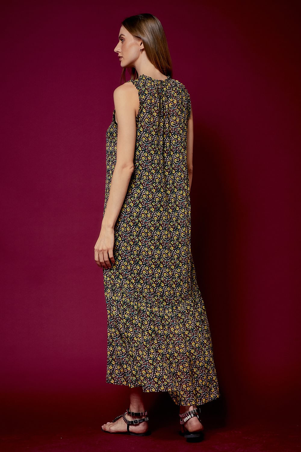 VESTIDO ESTAMPA LIV COM FAIXA