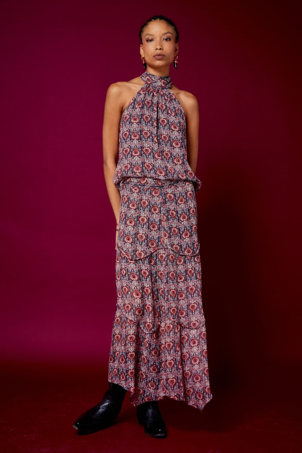 SAIA MIDI ESTAMPA MADA LUREX
