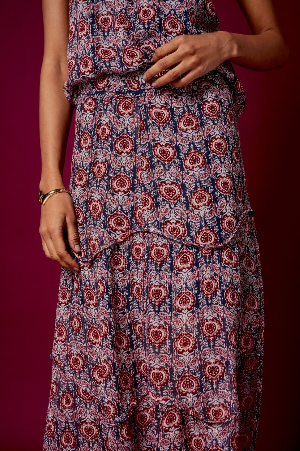 SAIA MIDI ESTAMPA MADA LUREX