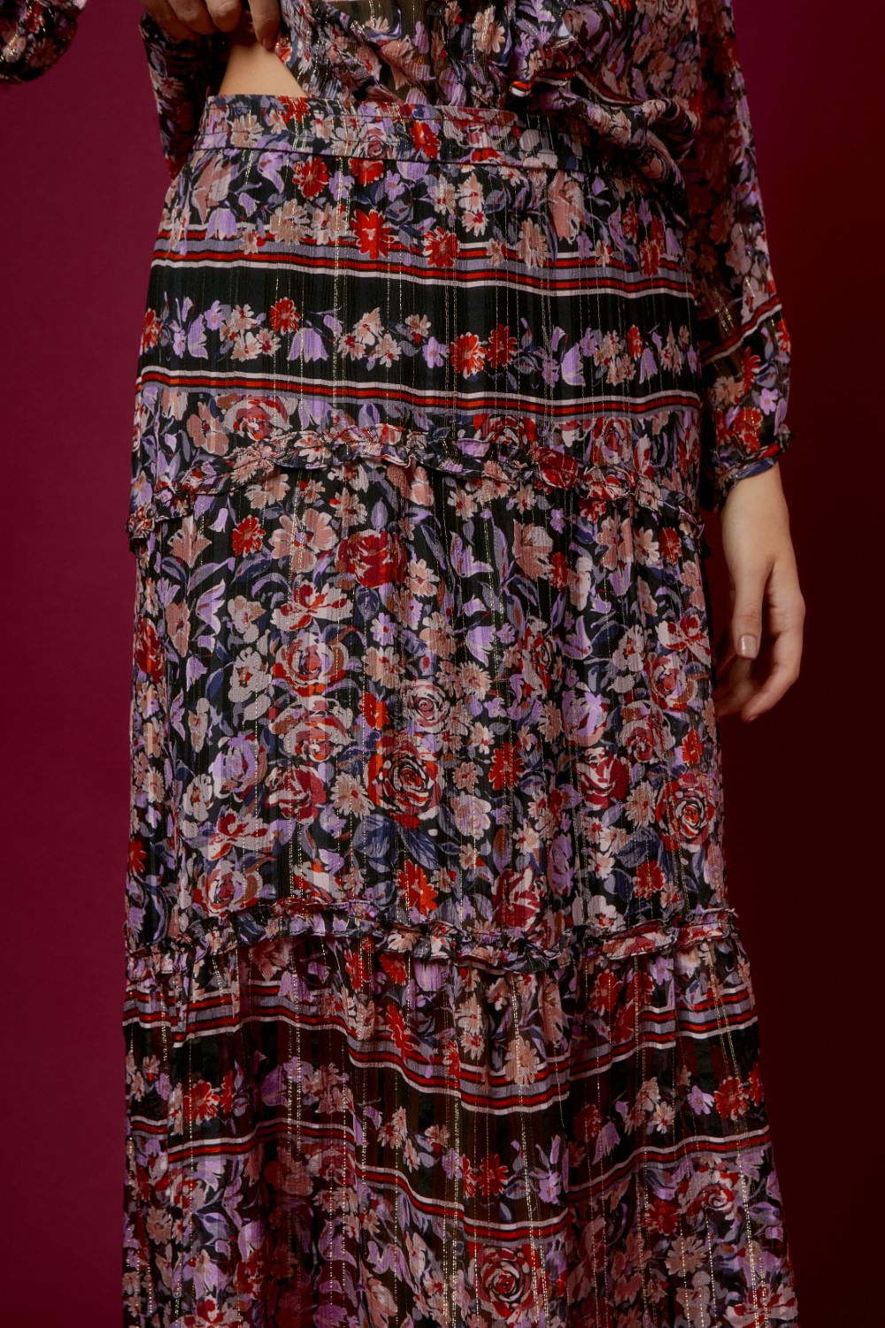 SAIA MIDI ESTAMPA PIZ LUREX