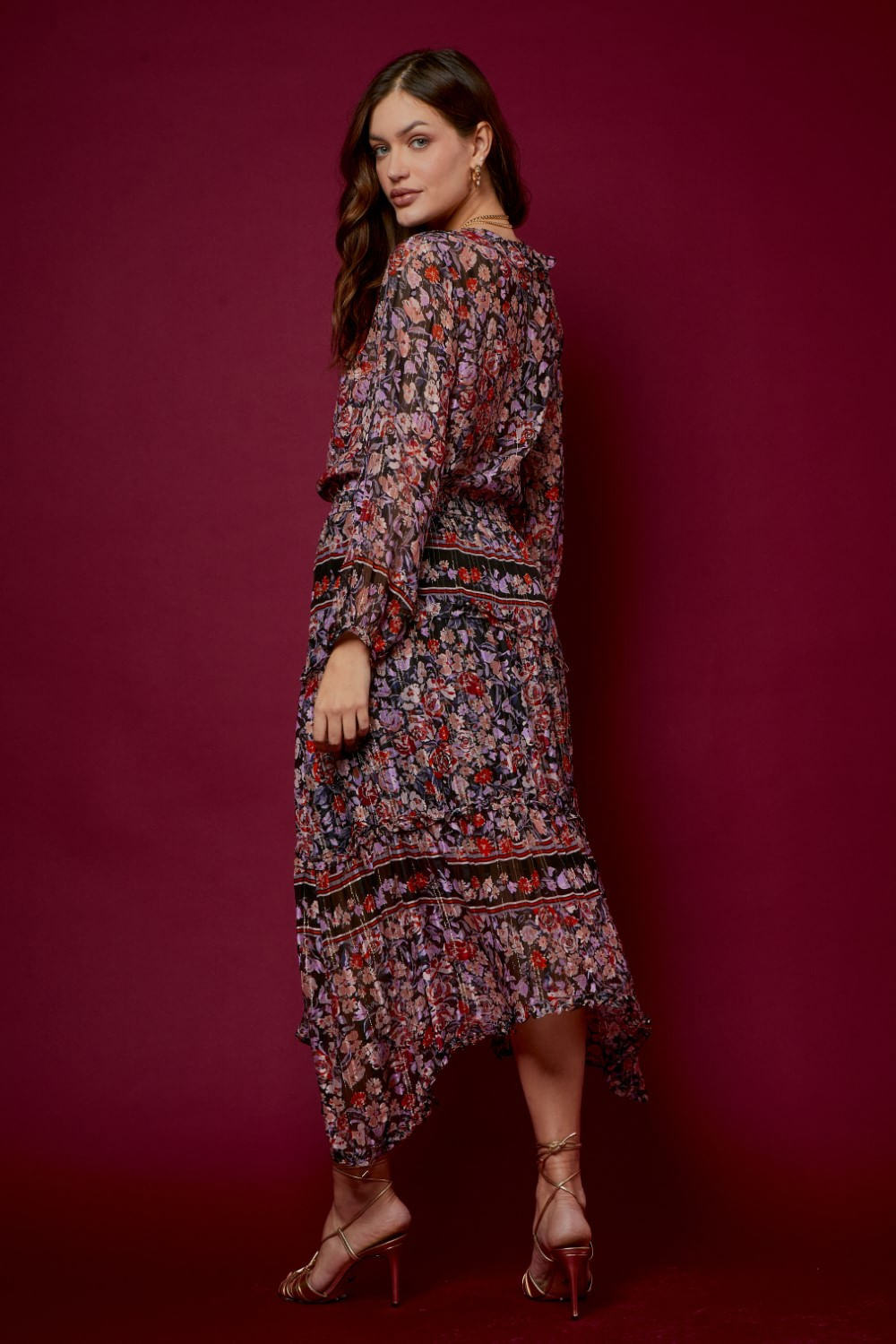SAIA MIDI ESTAMPA PIZ LUREX