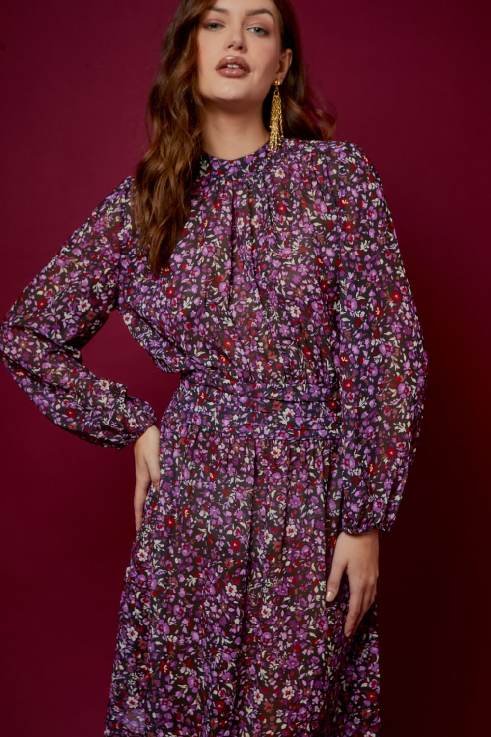 VESTIDO DRAP ESTAMPA MIRKA