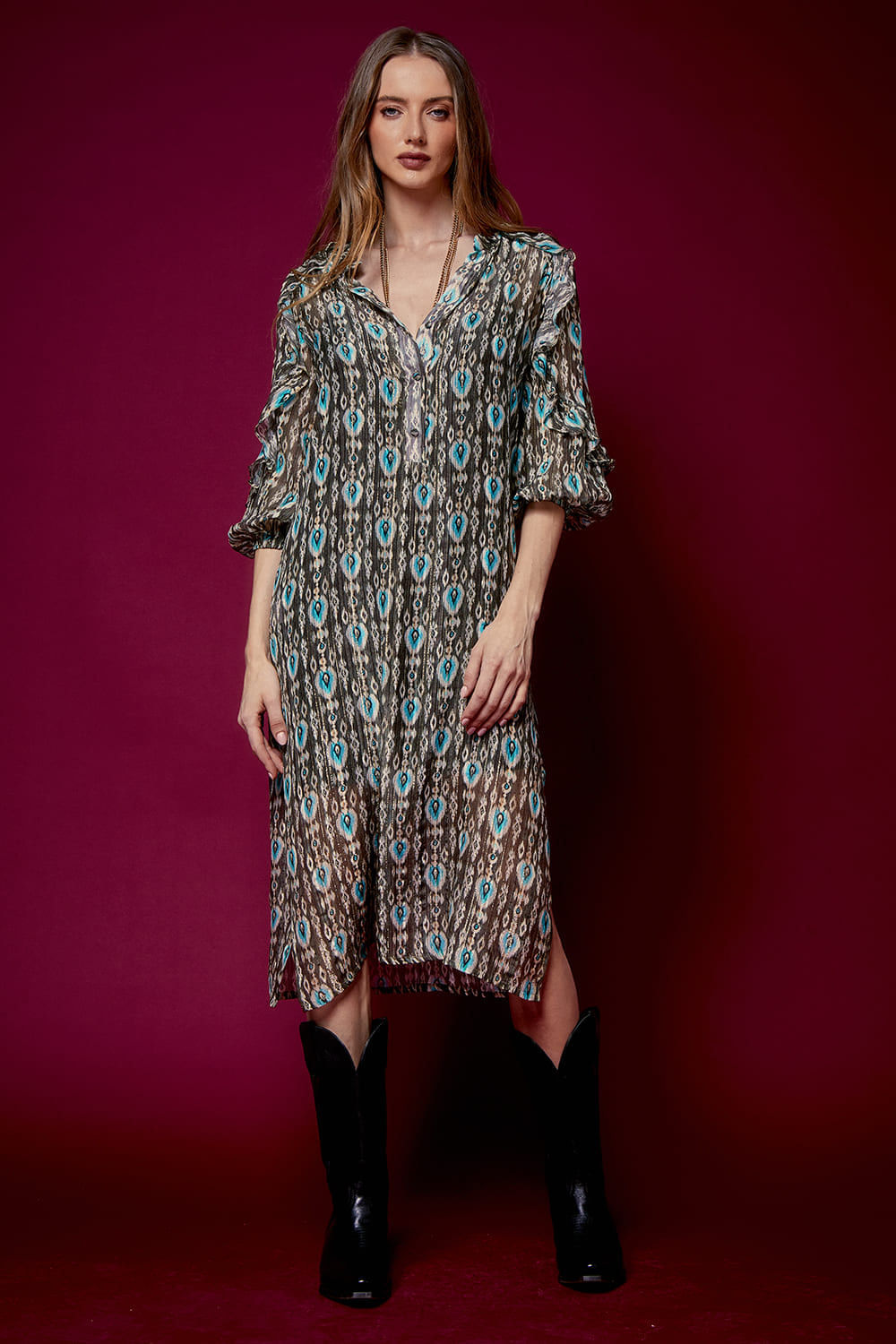 VESTIDO ESTAMPA BELIA LUREX