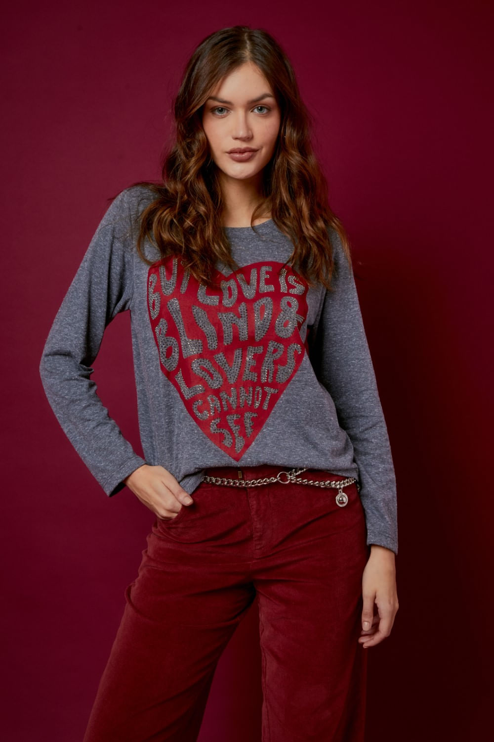 BLUSA SILK LOVE IS BLIND