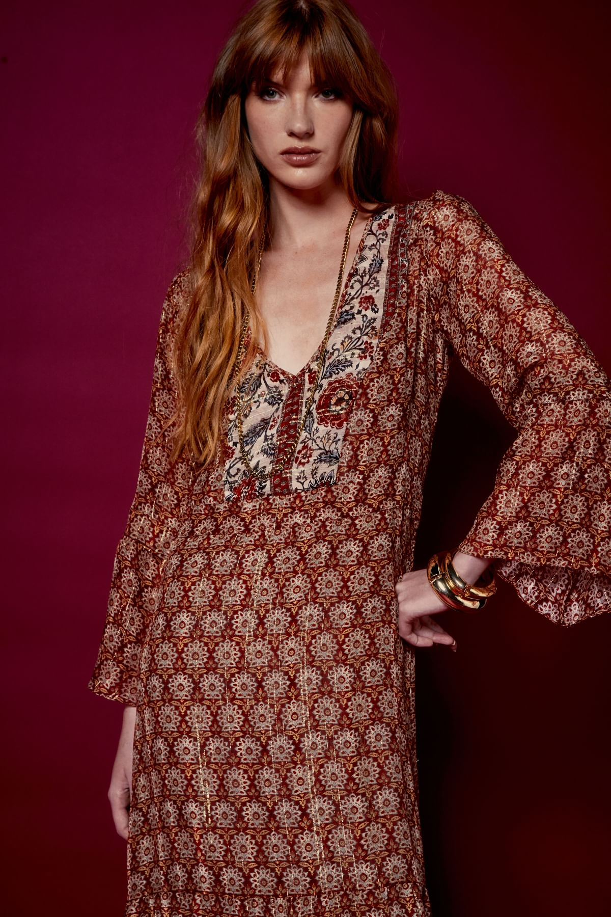 VESTIDO ESTAMPA MAJA LUREX