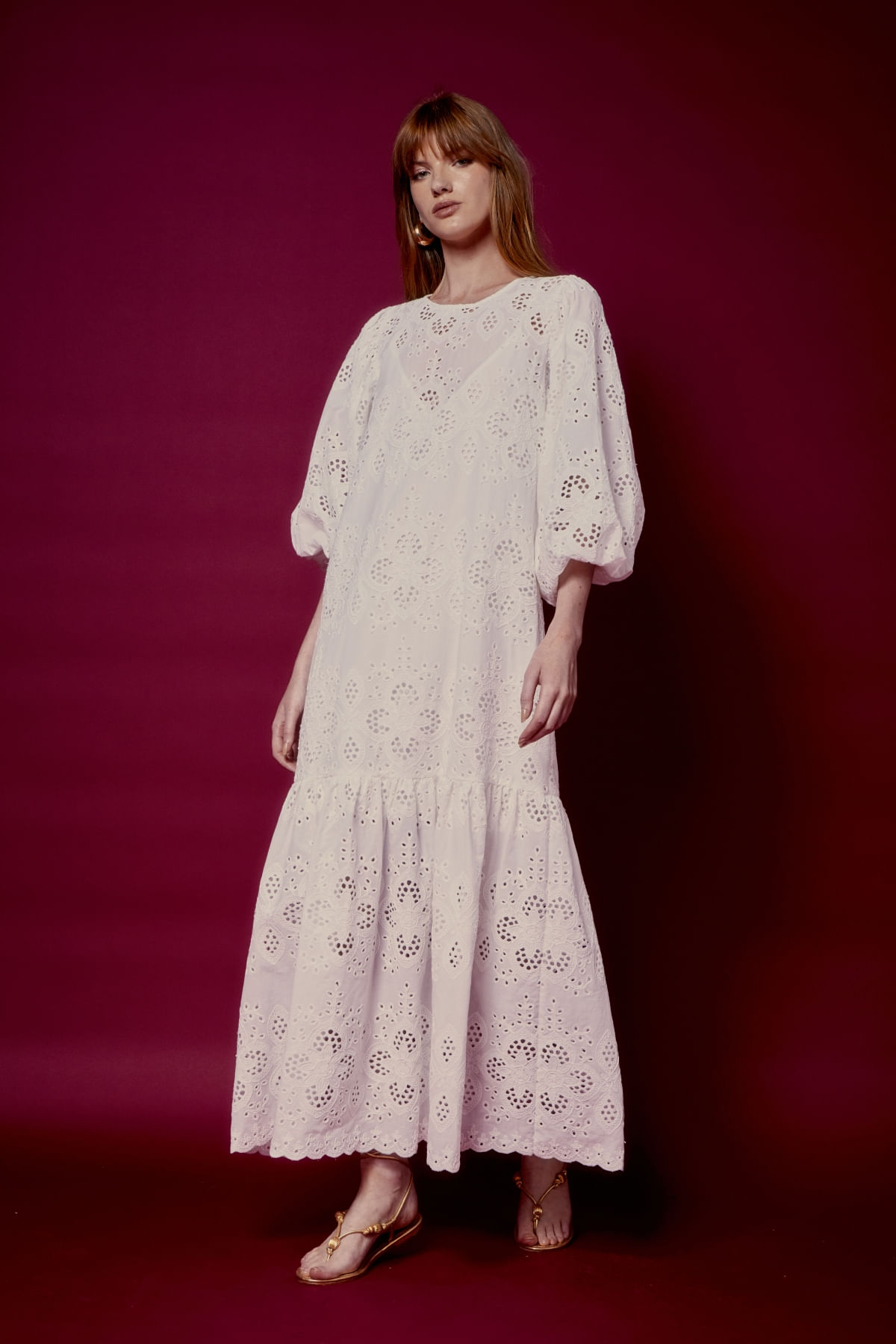 VESTIDO MANGA LAISE BORDADO