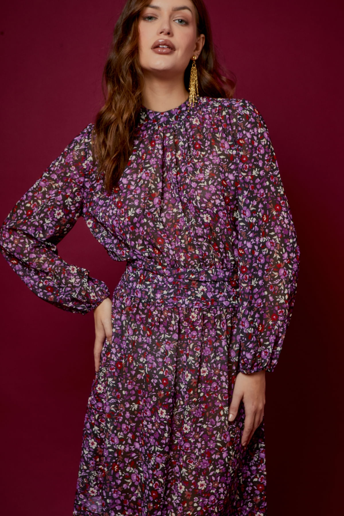 VESTIDO DRAP ESTAMPA MIRKA