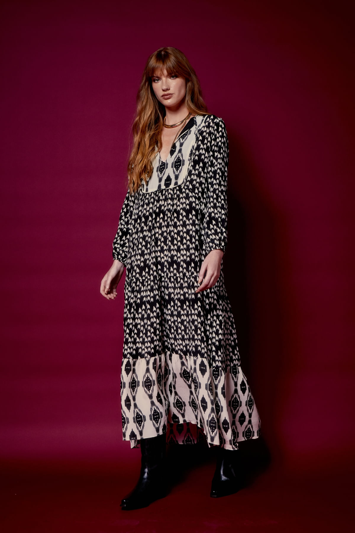 VESTIDO MIDI ESTAMPA KAJA