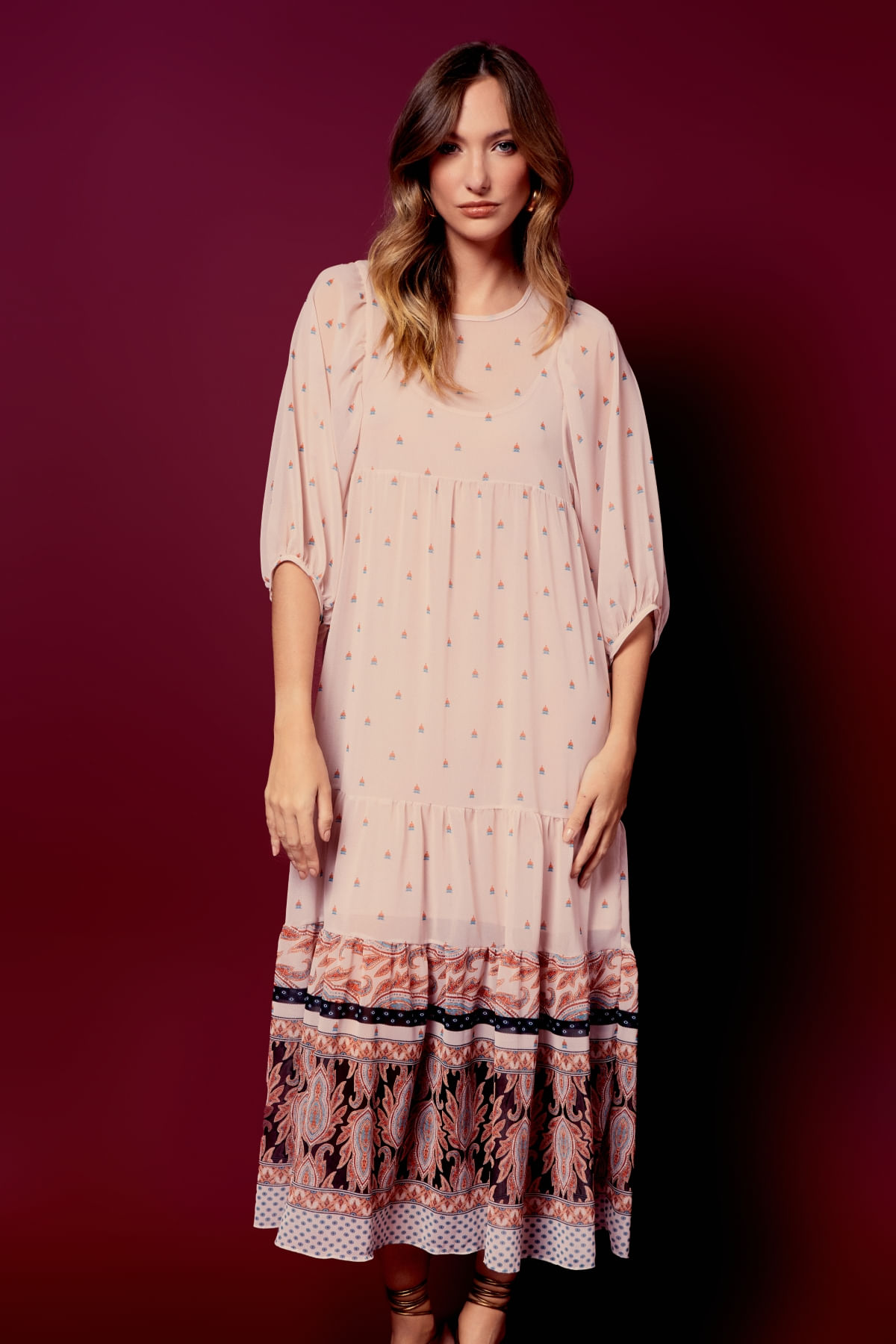 VESTIDO MIDI ESTAMPA SINA