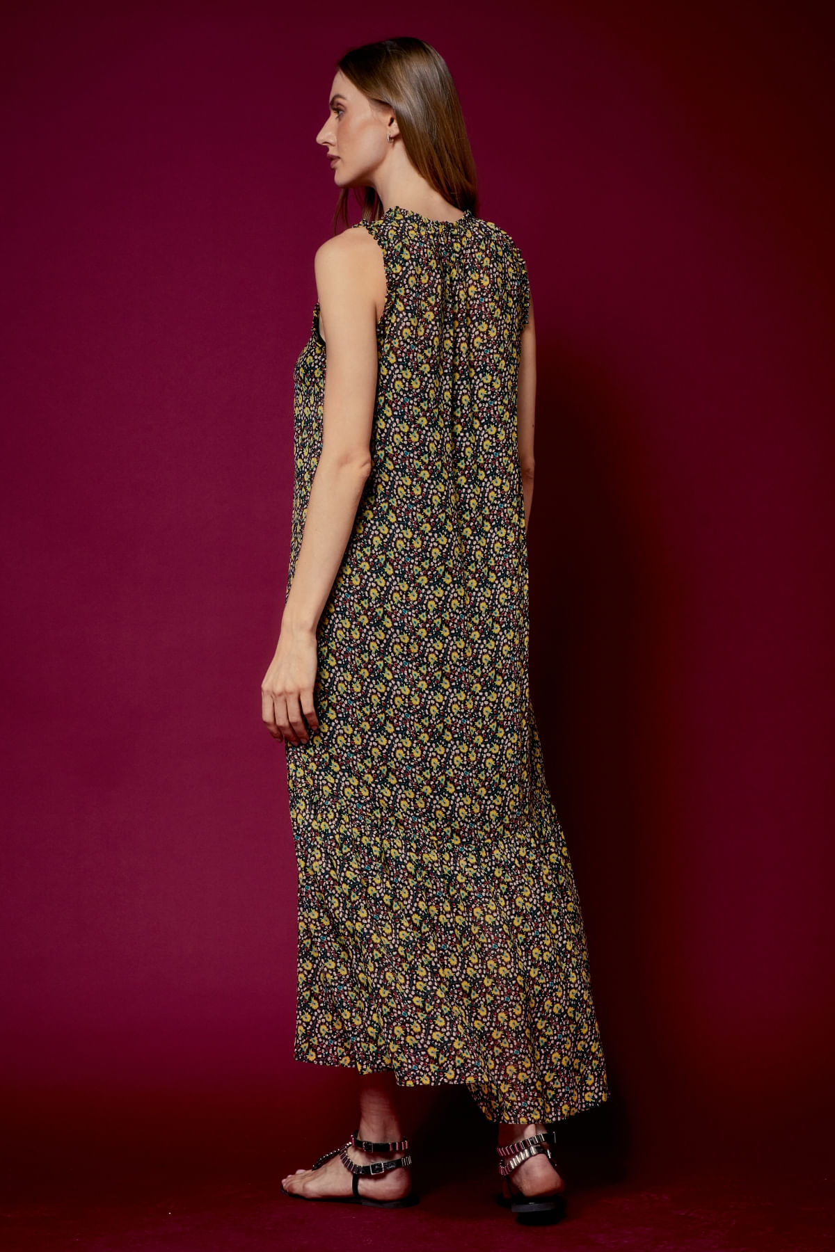 VESTIDO ESTAMPA LIV COM FAIXA