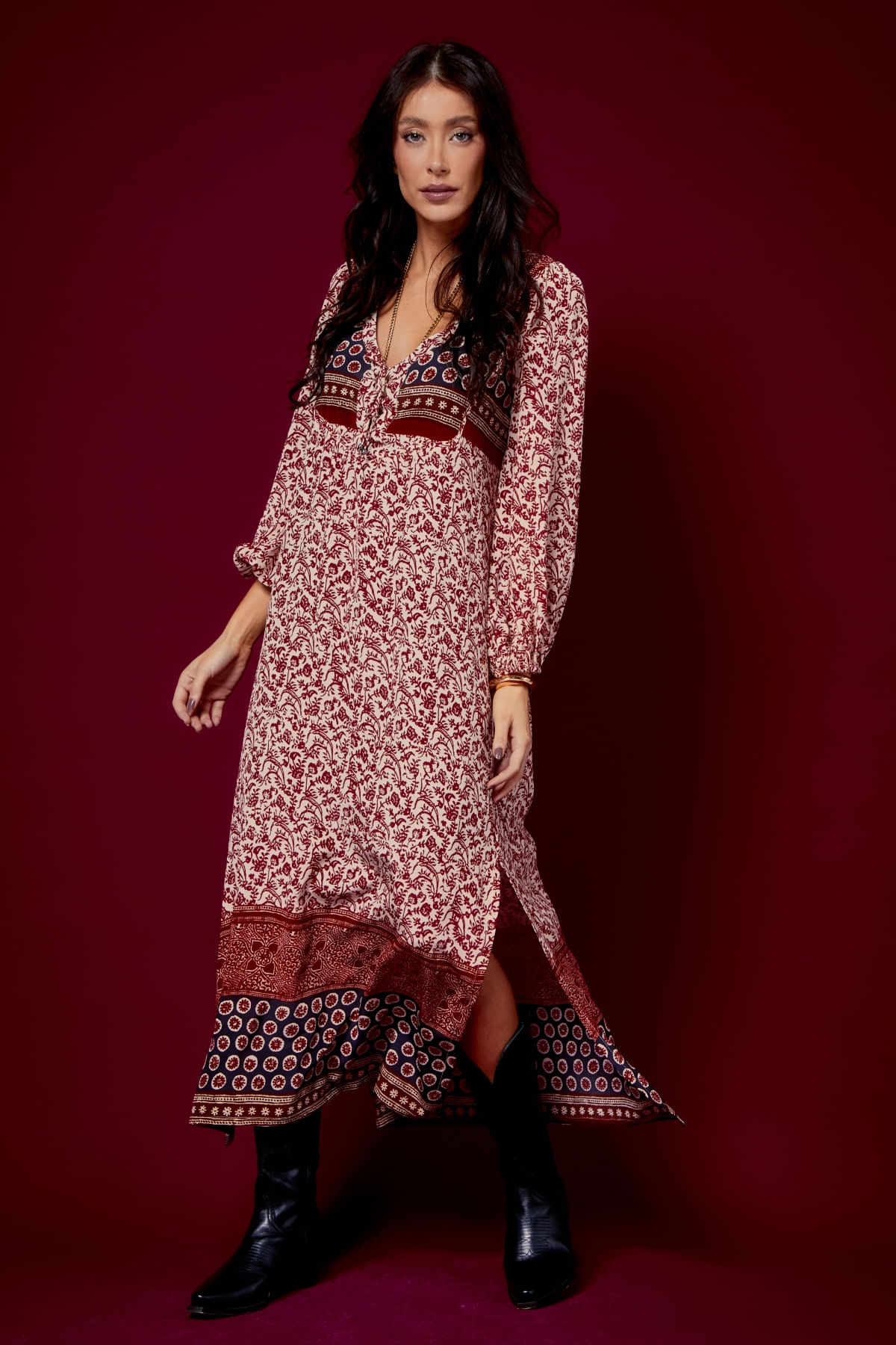 VESTIDO TRANÇADO ESTAMPA SIRLI