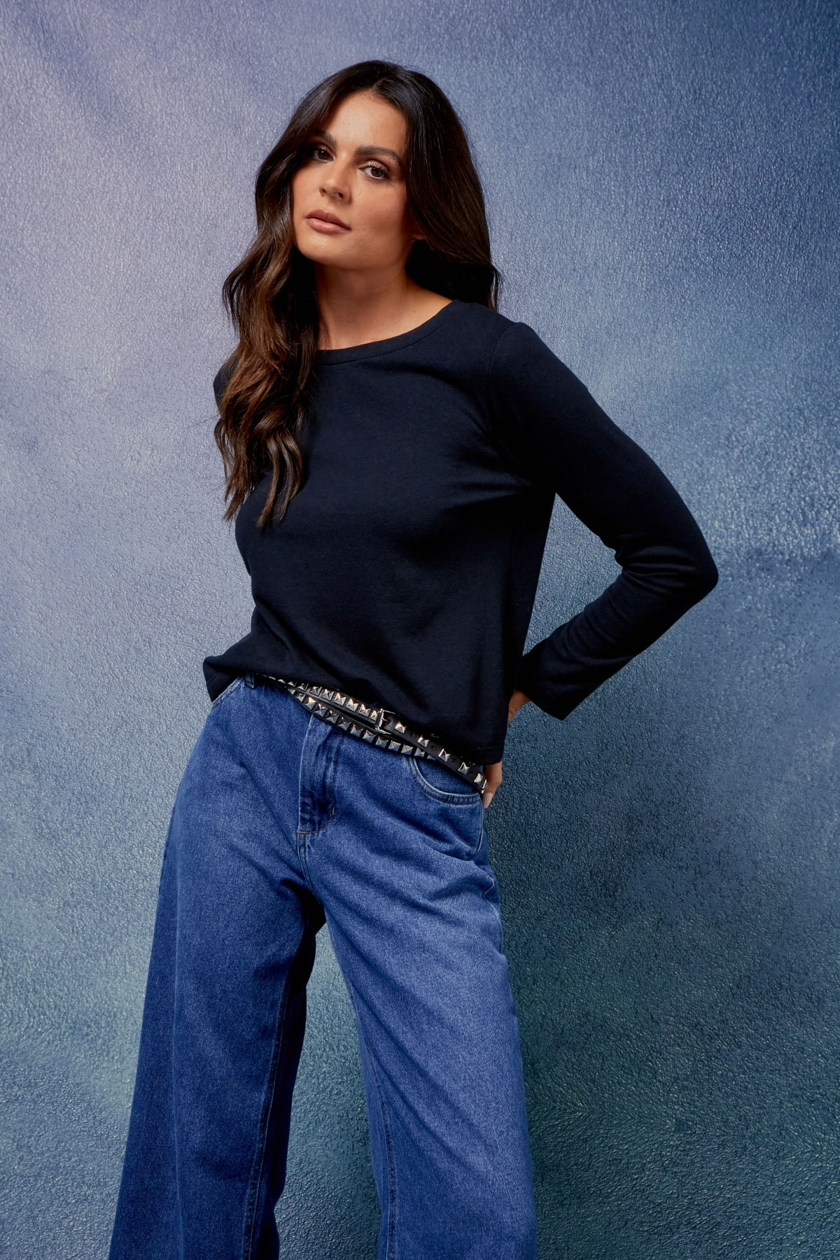 BLUSA  NEW BASIC MANGA LONGA