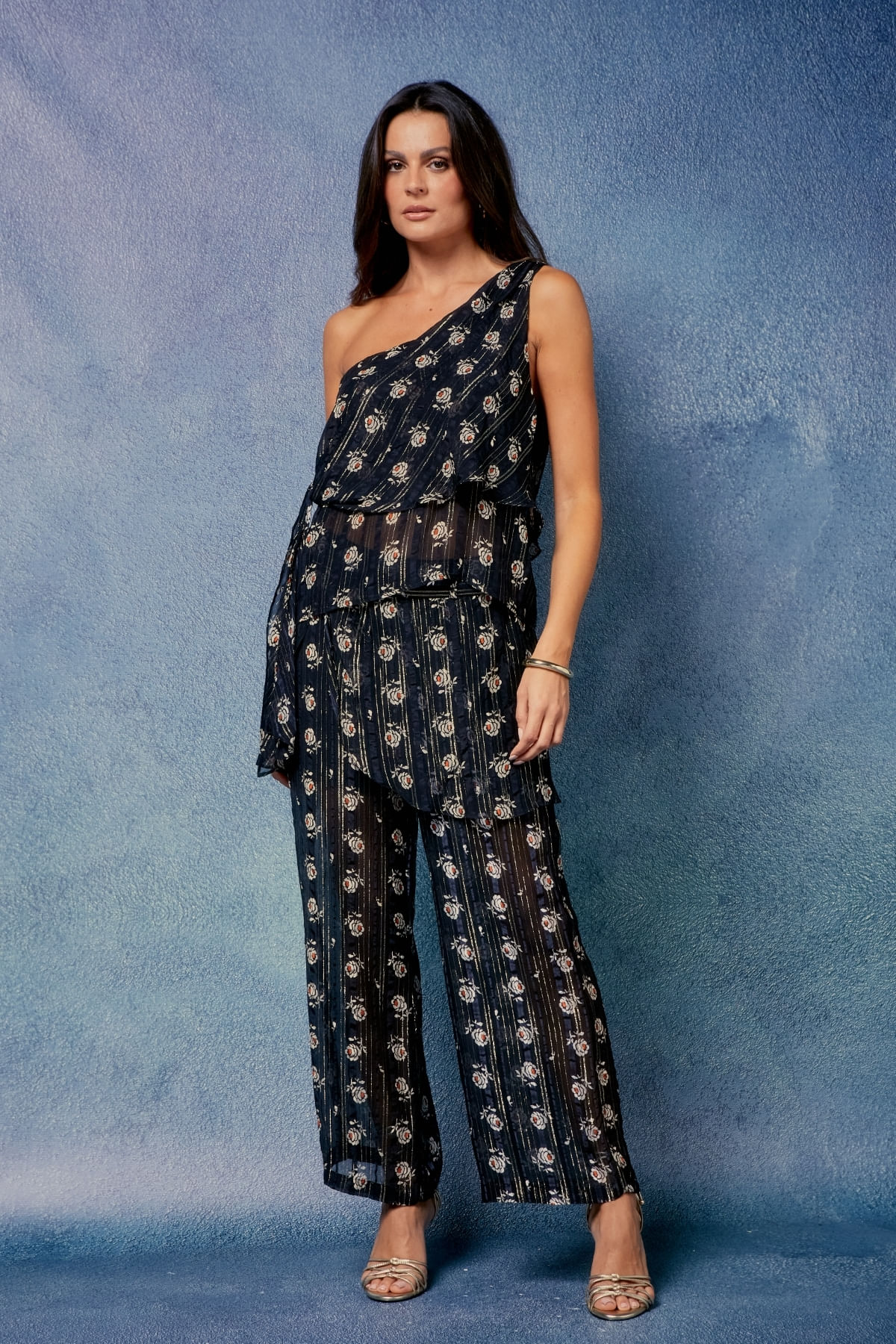 CALÇA ESTAMPA MELIA LUREX