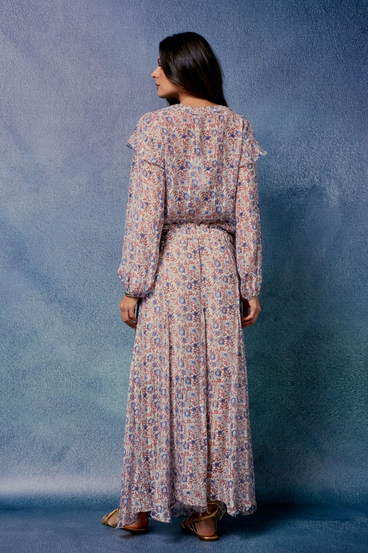 SAIA MIDI ESTAMPA PUR LUREX